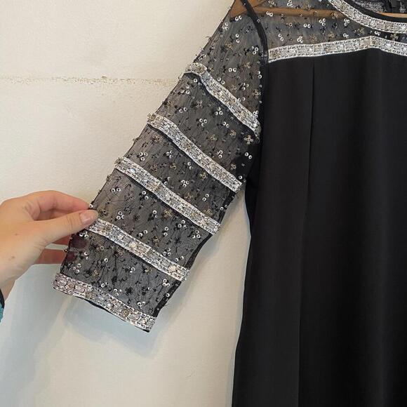 ASOS MATERNITY black beaded upper mini shift dress sz 8 - Picture 3 of 5